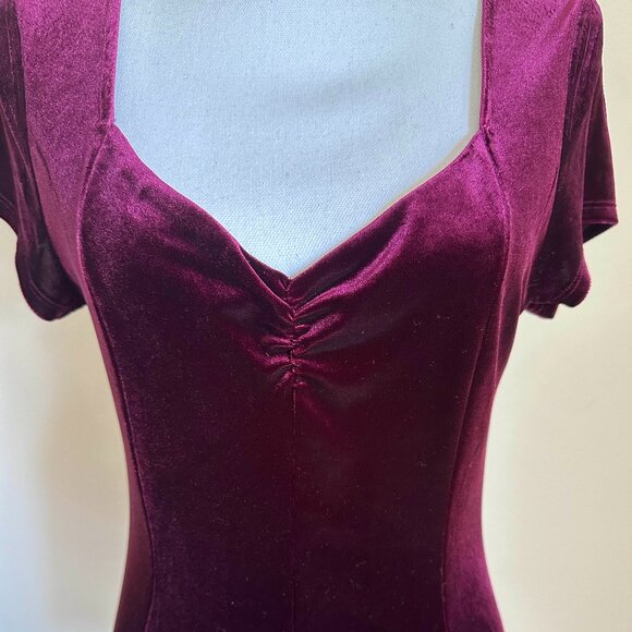 Kimchi Blue Velvet Short Sleeve Dress | Size L - Picture 3 of 6